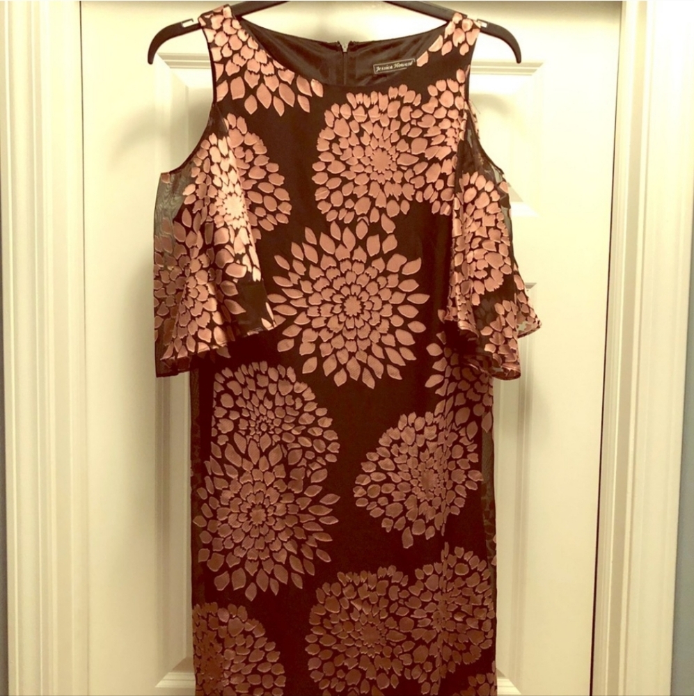 NWT Jessica Howard Black & Rose Gold Semi Formal Dress